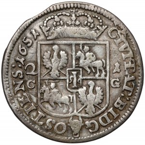 Jan II Kazimierz, Ort Bydgoszcz 1651 CG - wartość 21 - RZADKOŚĆ