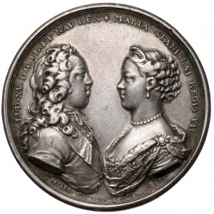 Francie, svatební medaile Ludvíka XV. a Marie Leszczynské (1725)