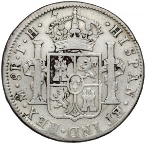 Hiszpania, Karol IV, 8 reali 1805 Mo, Meksyk - kontramarkowana