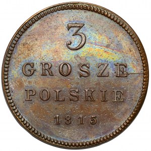 3 polnische Pfennige 1815 IB, St. Petersburg - erster Jahrgang - RARE