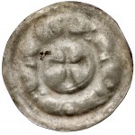 Pomorze Zachodnie, Rugia, Jaromir I (1170-1217), brakteat, krzyż i napis - B.RZADKI