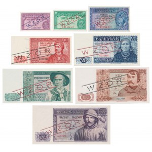 Emigracja, Londyn KOMPLET WZORÓW 1-500 złotych 1939 (8 sztuk)