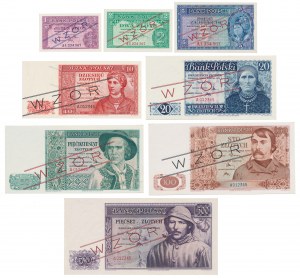 Emigracja, Londyn KOMPLET WZORÓW 1-500 złotych 1939 (8 sztuk)