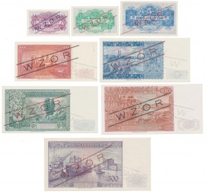 Emigracja, Londyn KOMPLET WZORÓW 1-500 złotych 1939 (8 sztuk)