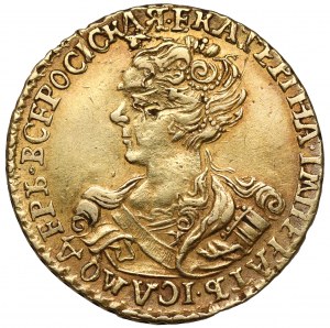 Rosja, Katarzyna I, 2 ruble 1727, Moskwa, złoto - RZADKOŚĆ