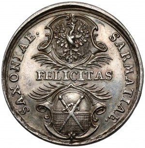 Charles XII / Auguste II le Fort, médaille de la Paix d'Altranstädt 1706 - rare