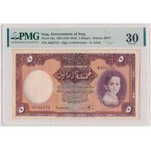 Iraq, 5 Dinars 1931 (1942)