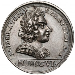 August II the Strong, Peace of Altranstädt 1706 Medal - B.RZADKI