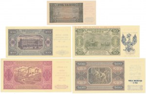 Set of 2 - 500 gold 1948 - with commemorative prints (5pcs)