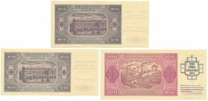 Lot de 20 et 100 or 1948 - avec impressions commémoratives (3pc)