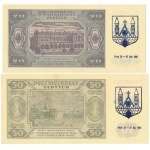 20 i 50 złotych 1948 - z nadrukami okolicznościowymi (2szt)