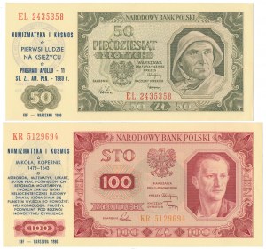 50 a 100 zlotých 1948 - s pamětními listy (2ks)