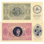50 i 100 złotych 1948 - z nadrukami okolicznościowymi (2szt)