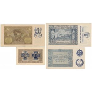 Banknoty okupacji z nadrukami 1986 - Powstanie Warszawskie (4szt)