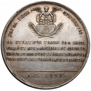 August II Mocny, Medal 1731 - 500-lecie praw miejskich Torunia