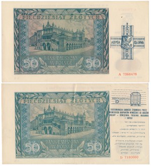 50 zloty 1941 - with prints Warsaw Uprising and Ghetto Uprising (2pcs)