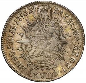 Hungary, Maria Theresa, 17 krajcars 1756 KB, Kremnica