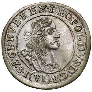 Węgry, Leopold I, 6 krajcarów 1668 KB, Kremnica