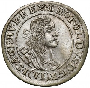 Ungheria, Leopoldo I, 6 krajcars 1668 KB, Kremnica