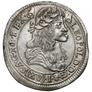 Węgry, Leopold I, 15 krajcarów 1681 KB, Kremnica