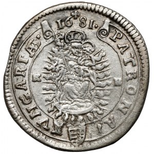 Węgry, Leopold I, 15 krajcarów 1681 KB, Kremnica