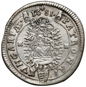 Hongrie, Léopold Ier, 15 krajcars 1681 KB, Kremnica