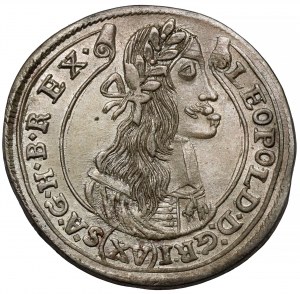 Hungary, Leopold I, 15 krajcars 1677 KB, Kremnica