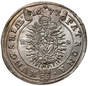 Ungheria, Leopoldo I, 15 krajcars 1677 KB, Kremnica