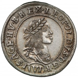 Hungary, Leopold I, 6 krajcars 1671 KB, Kremnica