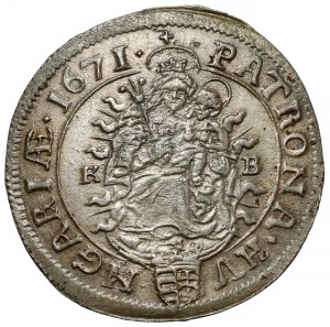 Hungary, Leopold I, 6 krajcars 1671 KB, Kremnica