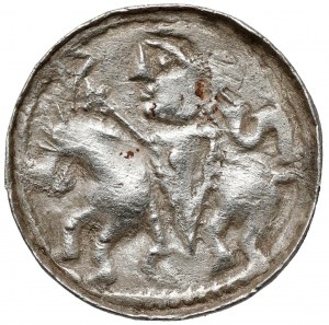 Bolesław II il Temerario, Denario con cavaliere - giacente S