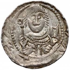 Ladislaus II the Exile, Denarius - Prince and Bishop - lying E *.
