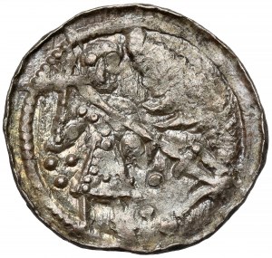 Boleslaw III the Wry-mouthed, Denarius - Fight with the Dragon - additional signs