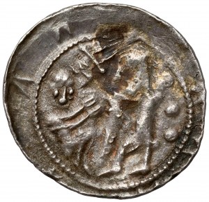 Ladislaus II the Exile, Denarius - Eagle and Hare - stars / balls