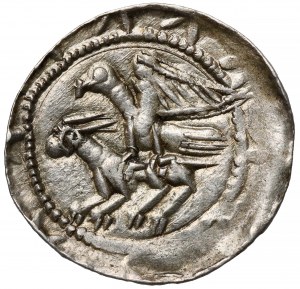 Ladislaus II the Exile, Denarius - Eagle and Hare - beautiful