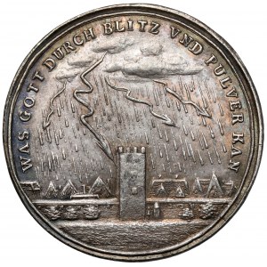 Wrocław, Medal 1749 - Wybuch prochowni (Kittel)