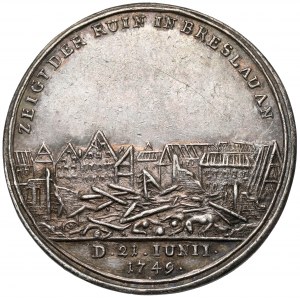 Wrocław, Medal 1749 - Wybuch prochowni (Kittel)