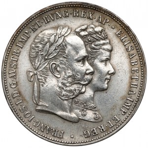 Austria, Franciszek Józef I, 2 guldeny 1879 - srebrne gody