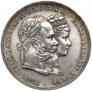 Austria, Francesco Giuseppe I, 2 fiorini 1879 - giubileo d'argento