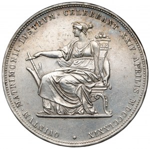 Austria, Francesco Giuseppe I, 2 fiorini 1879 - giubileo d'argento