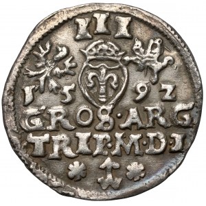 Zygmunt III Waza, Trojak Wilno 1592 - ex. Czapski junior