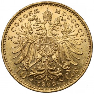 Austria, Francesco Giuseppe I, 10 corone 1909