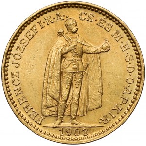 Hongrie, François-Joseph Ier, 20 couronnes 1903 KB, Kremnica