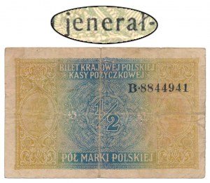 1/2 mkp 1916 generale - B - rarità