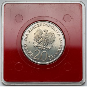 Próba CuNi 20 złotych 1981 Barbakan