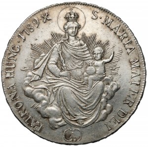 Hungary, Joseph II, 1/2 thaler 1789-A, Vienna