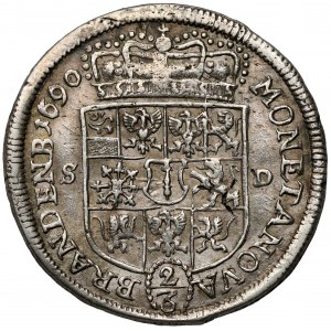 Prusy-Brandenburgia, Friedrich III, 2/3 talara 1690 SD, Königsberg