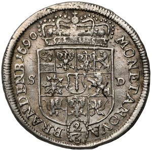 Prusko-Braniborsko, Friedrich III, 2/3 tolaru 1690 SD, Königsberg