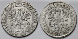Germany, Prussia-Brandenburg, Ort 1681-1682 HS - set (2pcs)