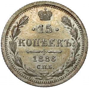 Rosja, Aleksander III, 15 kopiejek 1886